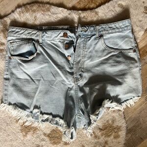 Wild Fable Light Blue Frayed Jean Shorts